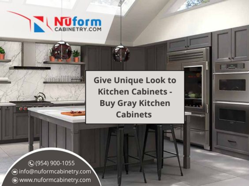 Give Unique Look to Kitchen Cabinets Buy Gray Kitc